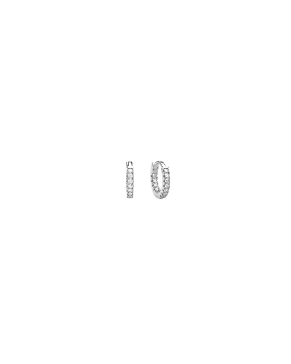 ANI Jewels - Stone Huggie Hoops Silver