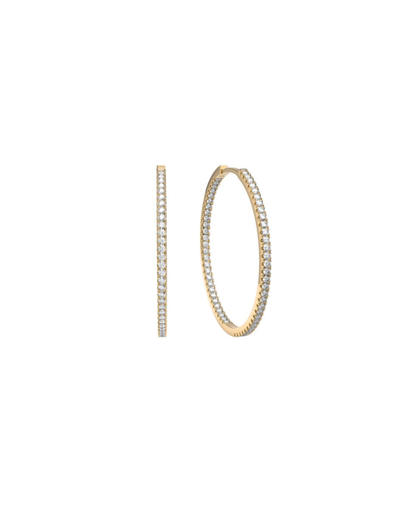 ANI Jewels - Stone Hoops Gold