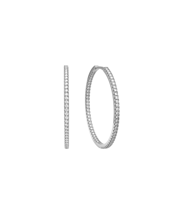 ANI Jewels - Stone Hoops Silver