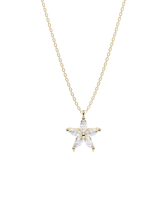 Flower Pendant Necklace Gold
