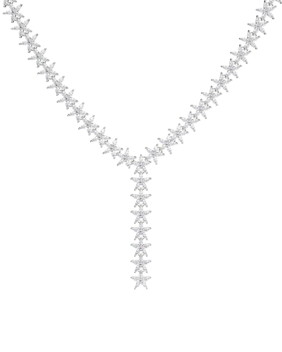 ANI Jewels - Flower Necklace Silver - Silverhalsband