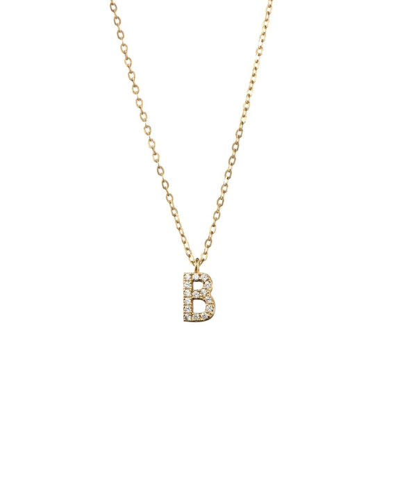 ANI Jewels - Stone Letter Necklace Gold - Bokstavshalsband - Guld