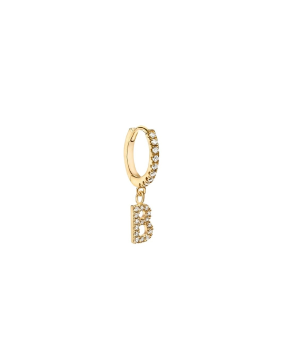 ANI Jewels - Stone Letter Hoop Gold