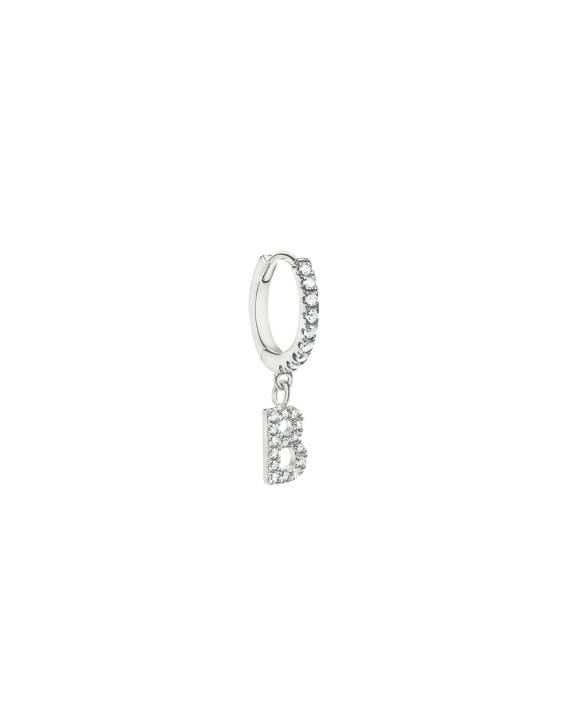 ANI Jewels - Stone Letter Hoop Silver