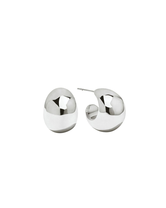 ANI Jewels - Chunky Dome Earrings Silver - Silverörhängen