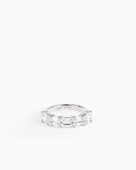 Half Emerald Ring Silver