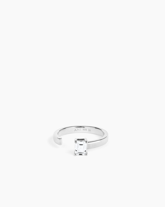 ANI Jewels - Aperto Emerald Ring Silver - Silverring