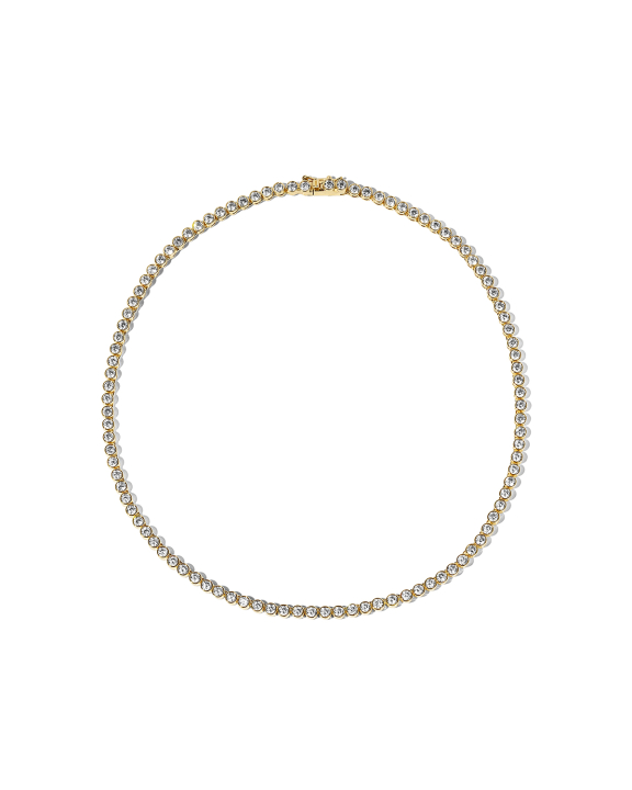 ANI Jewels - Bezel Necklace Gold - Guldhalsband