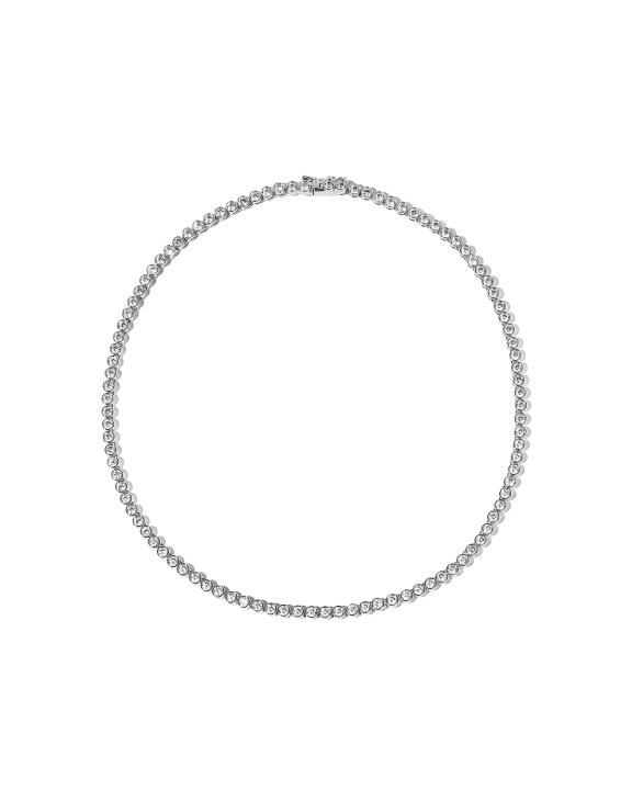 Bezel Necklace Silver