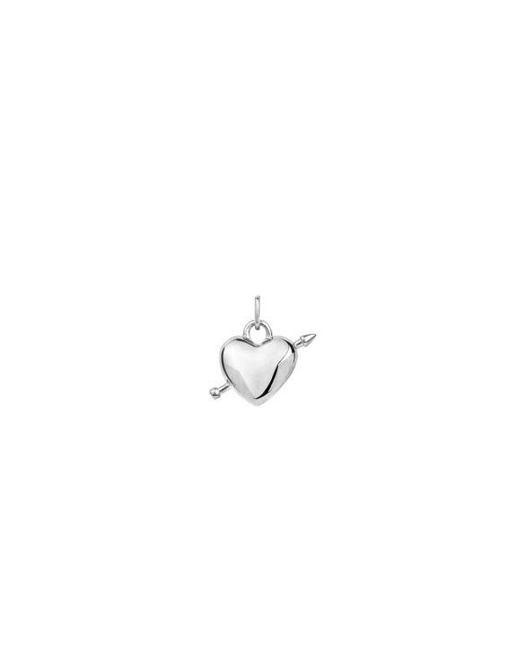 Heart Arrow Charm Silver