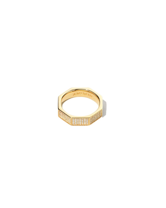 ANI Jewels - Pavé Chunky Octagon Ring Gold - Guldring