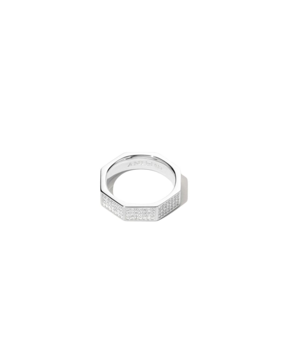 ANI Jewels - Pavé Chunky Octagon Ring Silver - Silverring