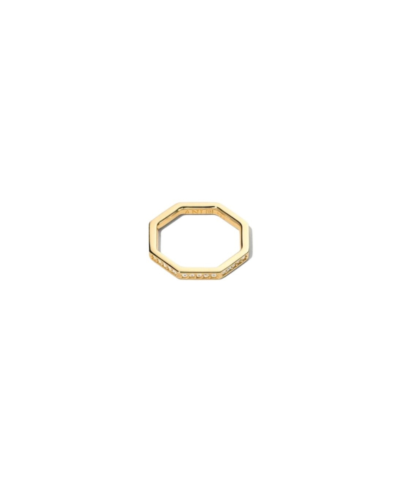 ANI Jewels - Pavé Octagon Ring Gold - Guldring