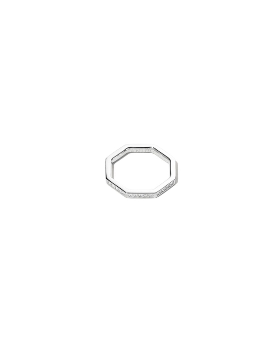 ANI Jewels - Pavé Octagon Ring Silver - Silverring