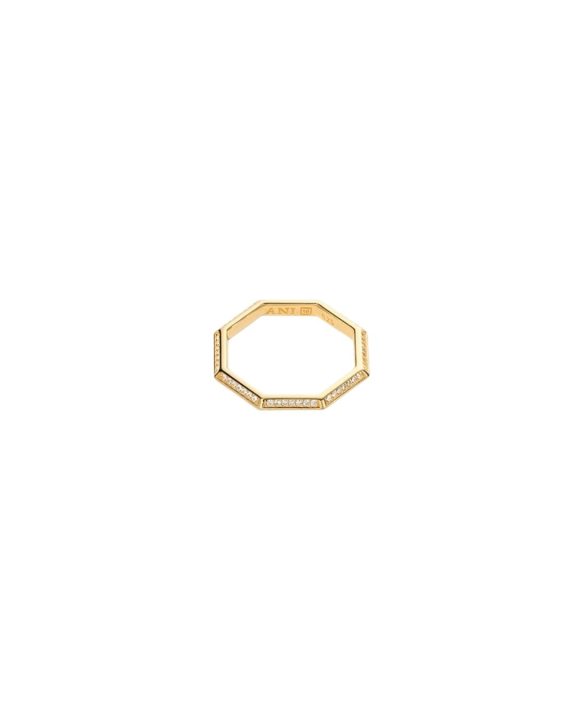 ANI Jewels - Pavé Triangle Octagon Ring Gold - Guldring