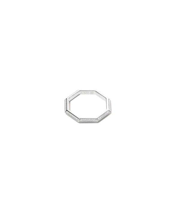 ANI Jewels - Pavé Triangle Octagon Ring Silver - Silverring