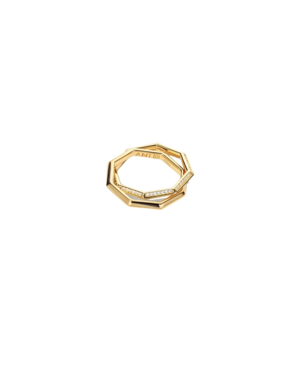 ANI Jewels - Double Octagon Ring Gold - Guldring