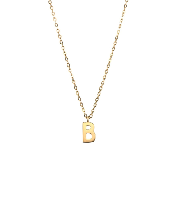 ANI Jewels - Plain Letter Necklace Gold - Bokstavshalsband - Guld