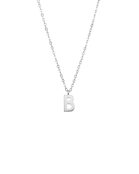 ANI Jewels - Plain Letter Necklace Silver - Bokstavshalsband - Silver