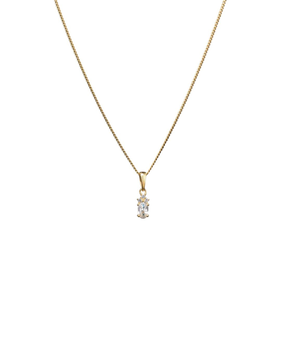 ANI Jewels - White Pendant Necklace Gold - Guldhalsband