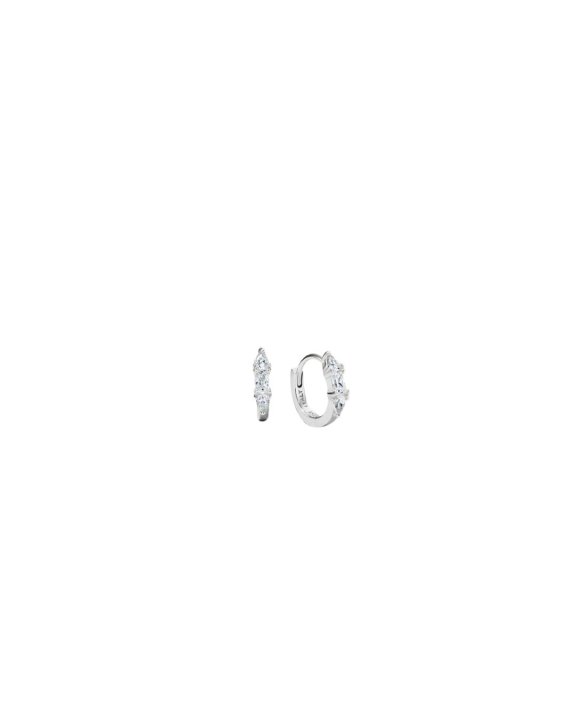 ANI Jewels - Drip Drop Huggie Hoops Silver