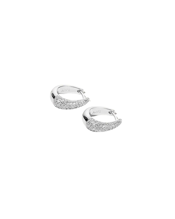 ANI Jewels - Pavé Ellipse Earrings Silver - Silverörhängen