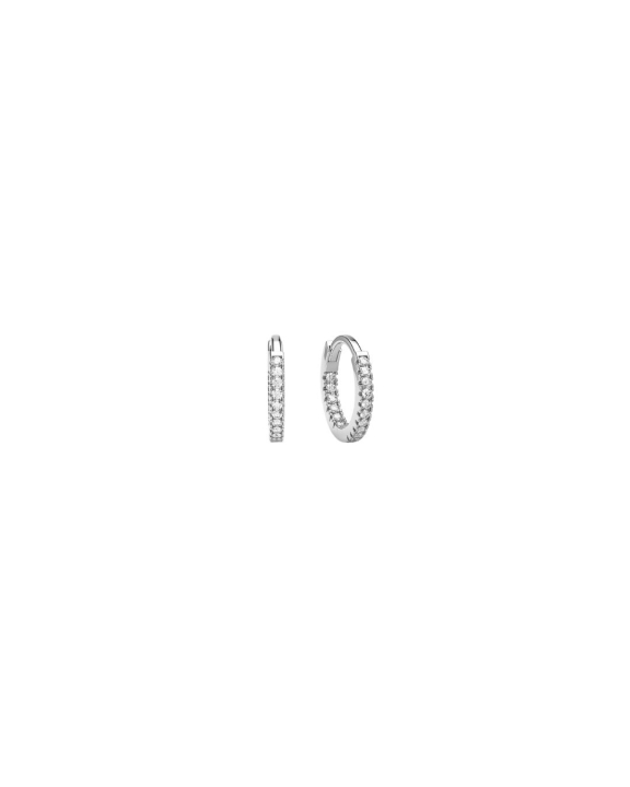 ANI Jewels - Stone Huggie Hoops Silver