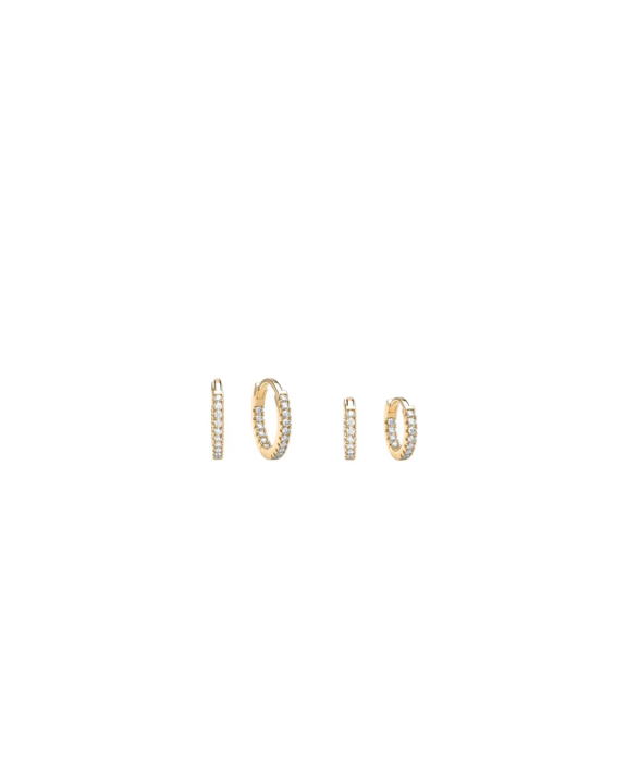 Stone Huggie Hoops Kit - Gold