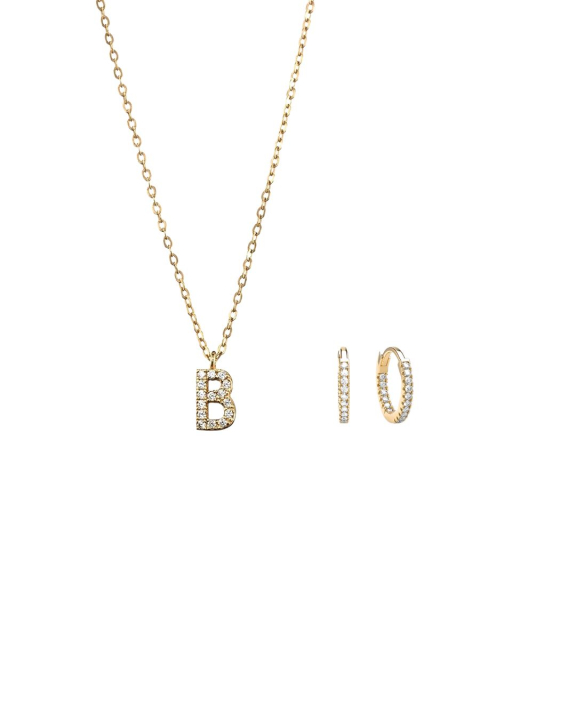 ANI Jewels - Stone Letter and Huggie Kit - Gold