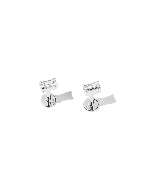 ANI Jewels - Baguette Labret Silver - Pair