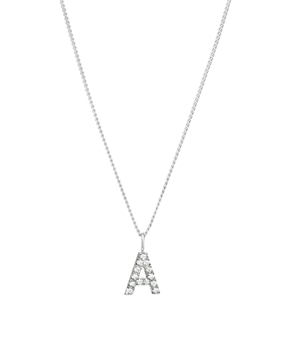 Letter Charm Necklace Silver