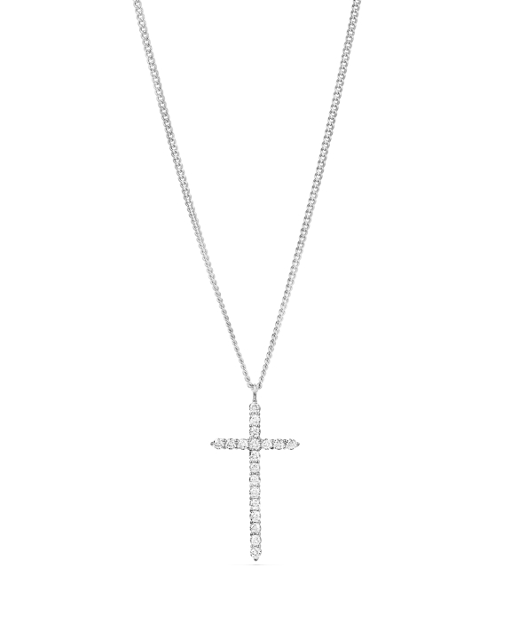 Large Cross Necklace Silver