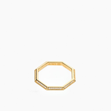 Pavé Triangle Octagon Ring Gold