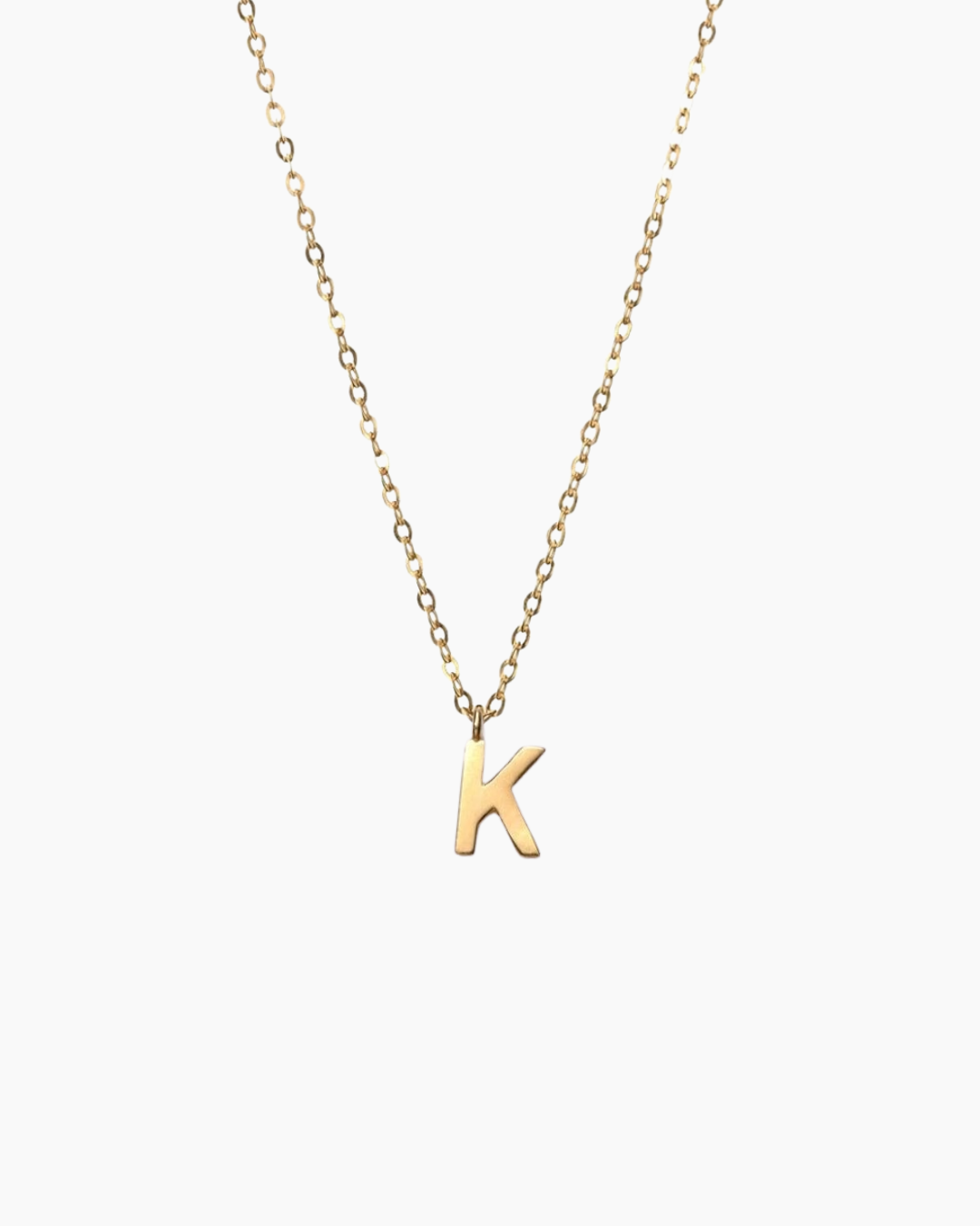 Plain Letter Necklace Gold