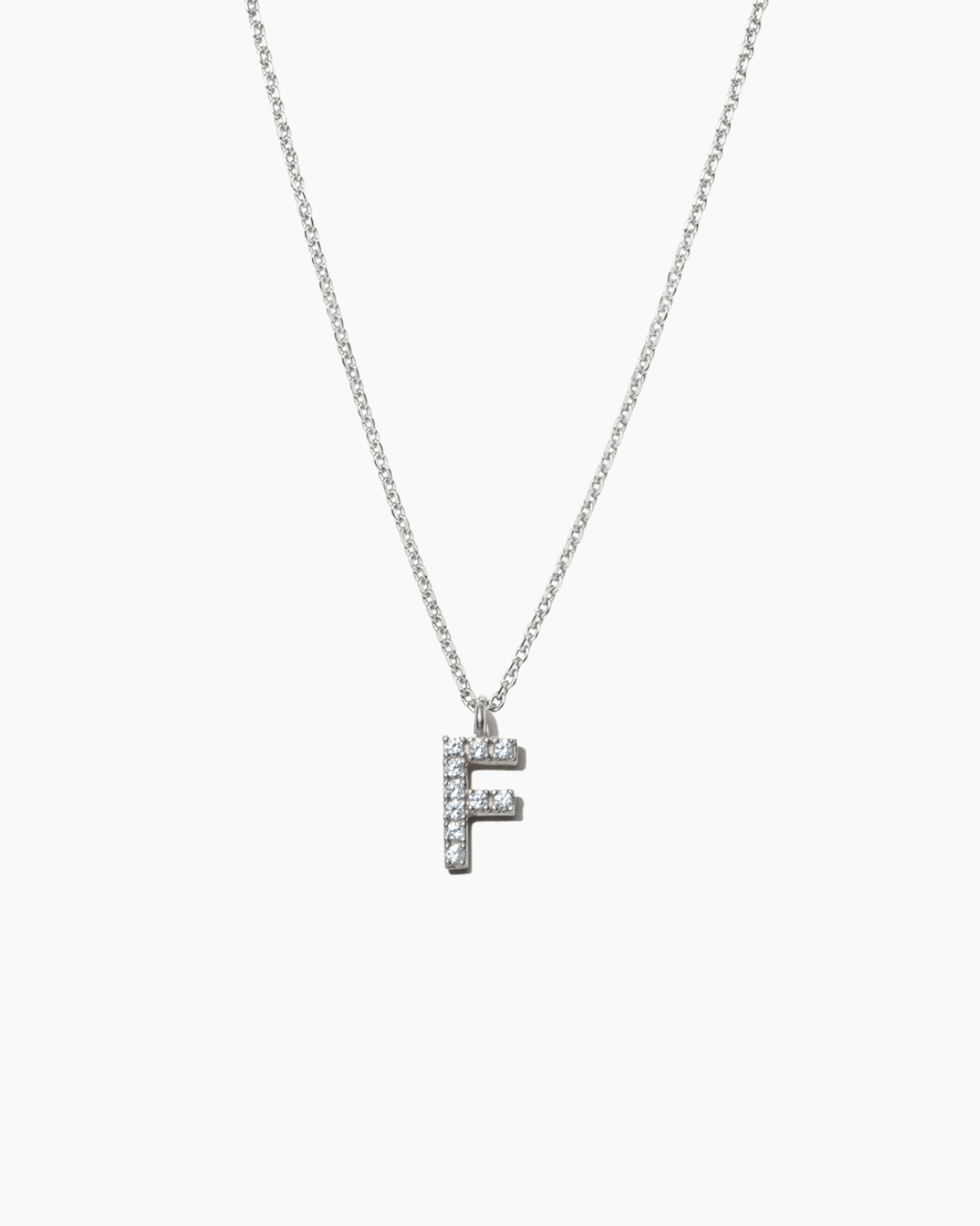 Stone Letter Necklace Silver