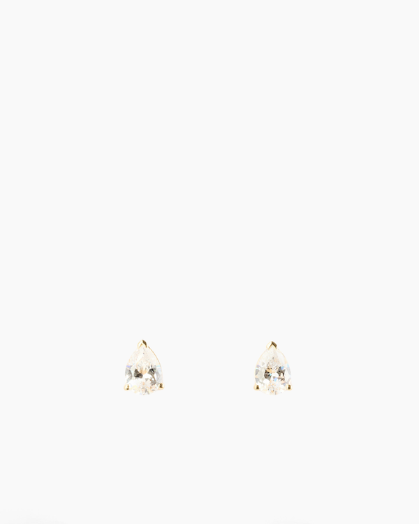 Pear Studs Small Gold