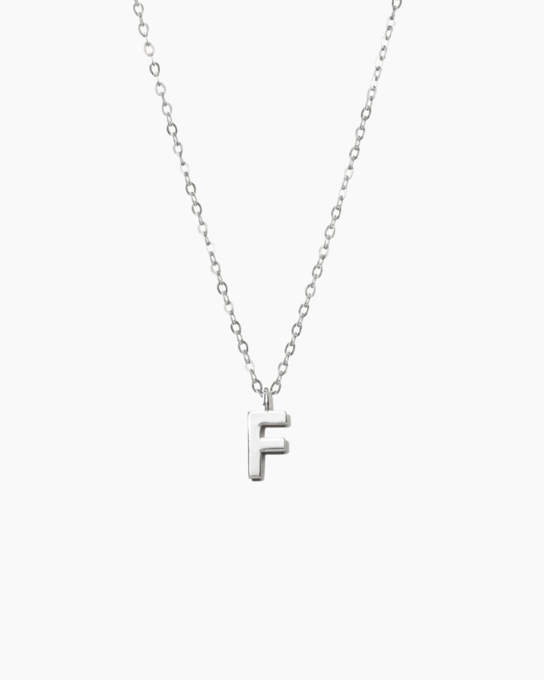 Plain Letter Necklace Silver