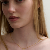 Italic Letters Necklace Gold
