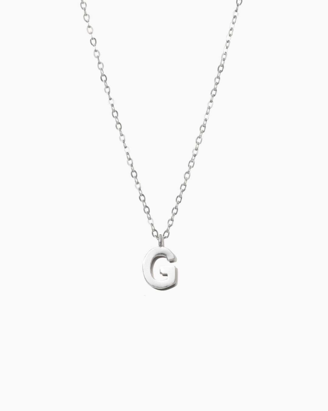 Plain Letter Necklace Silver