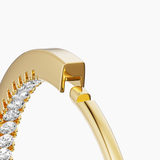 Stone Huggie Hoops Gold