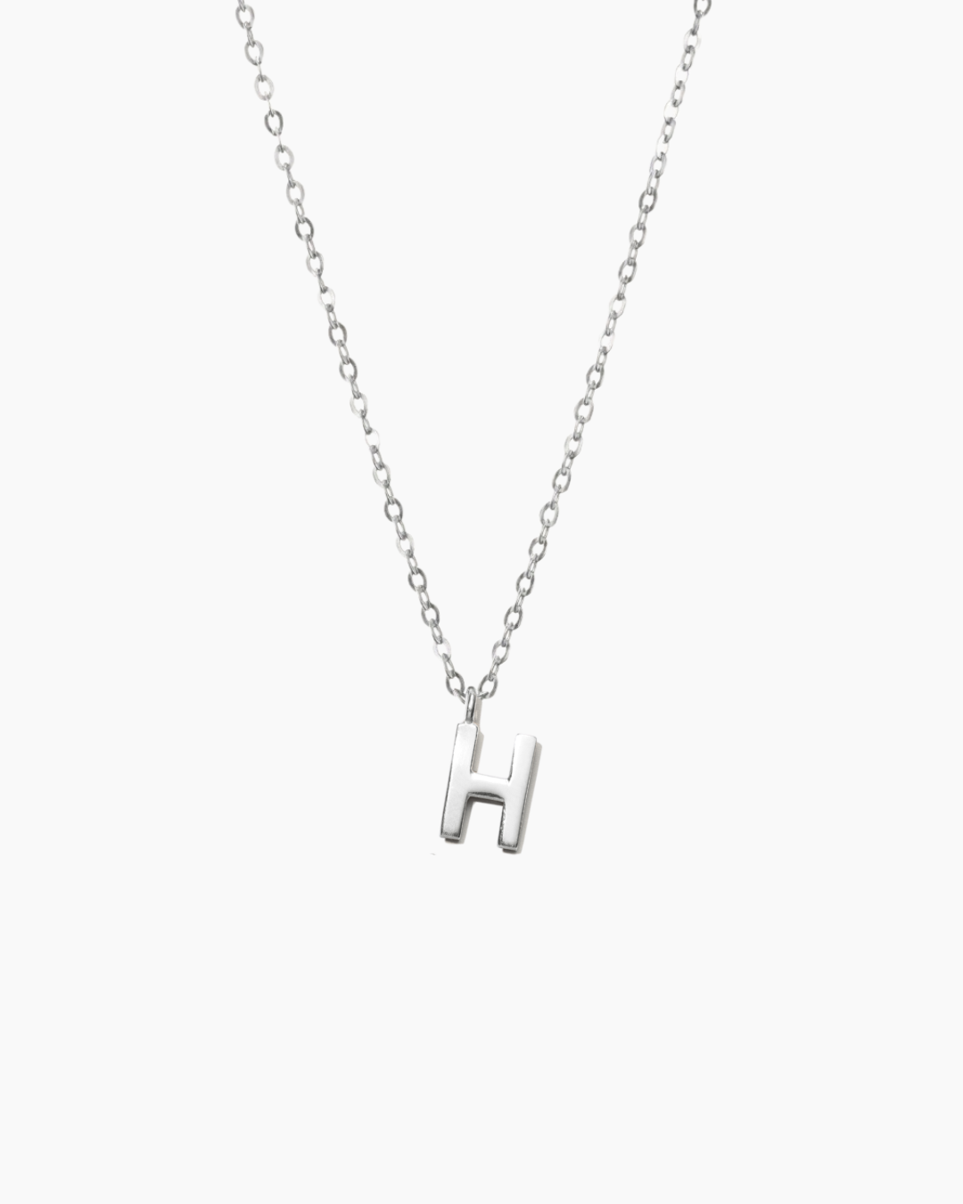 Plain Letter Necklace Silver