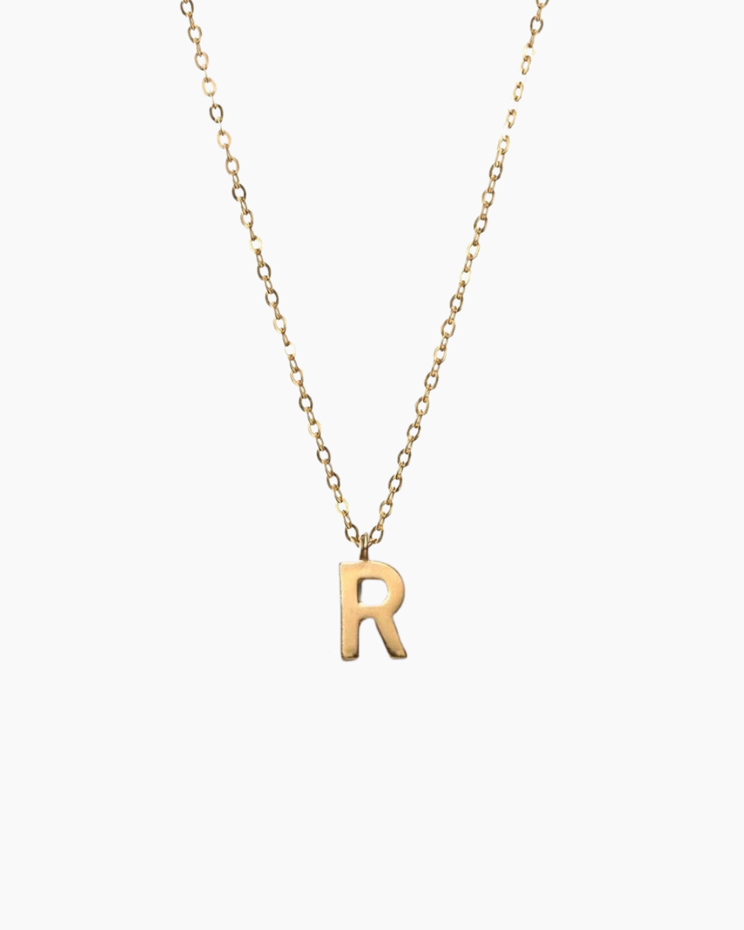 Plain Letter Necklace Gold