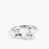 Double Pear Ring Silver