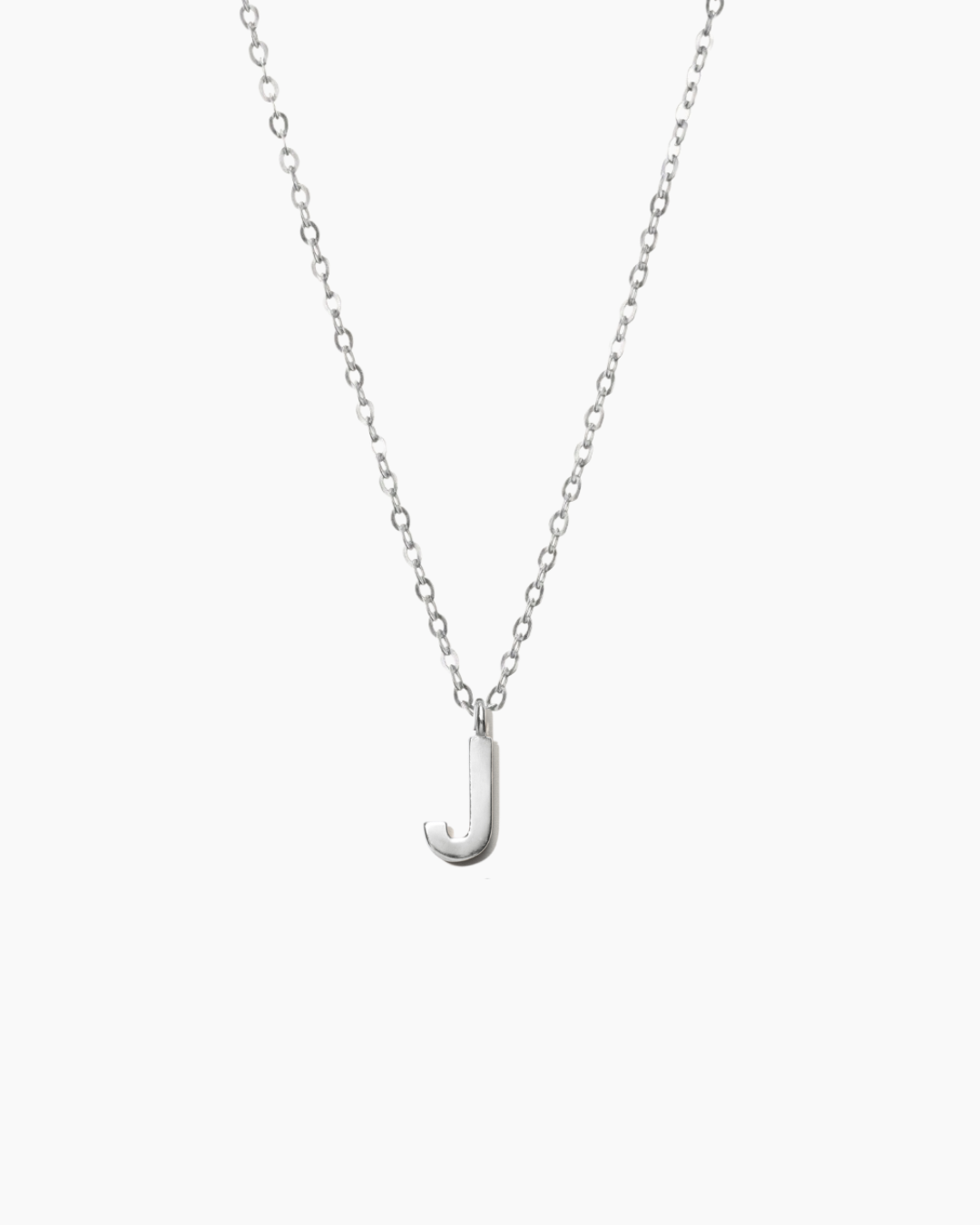 Plain Letter Necklace Silver