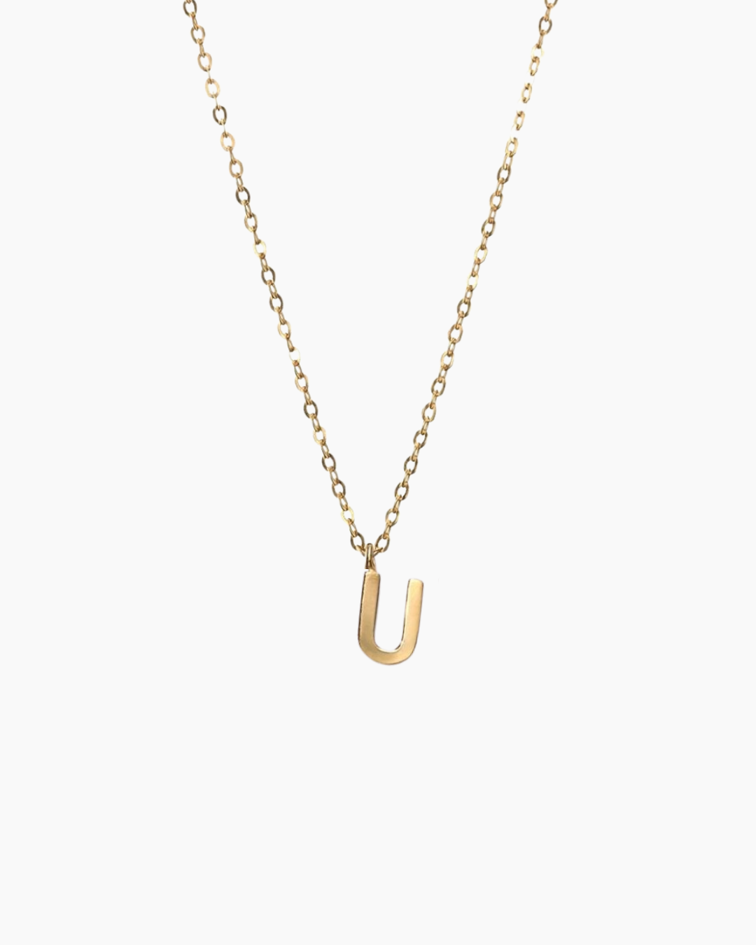 Plain Letter Necklace Gold