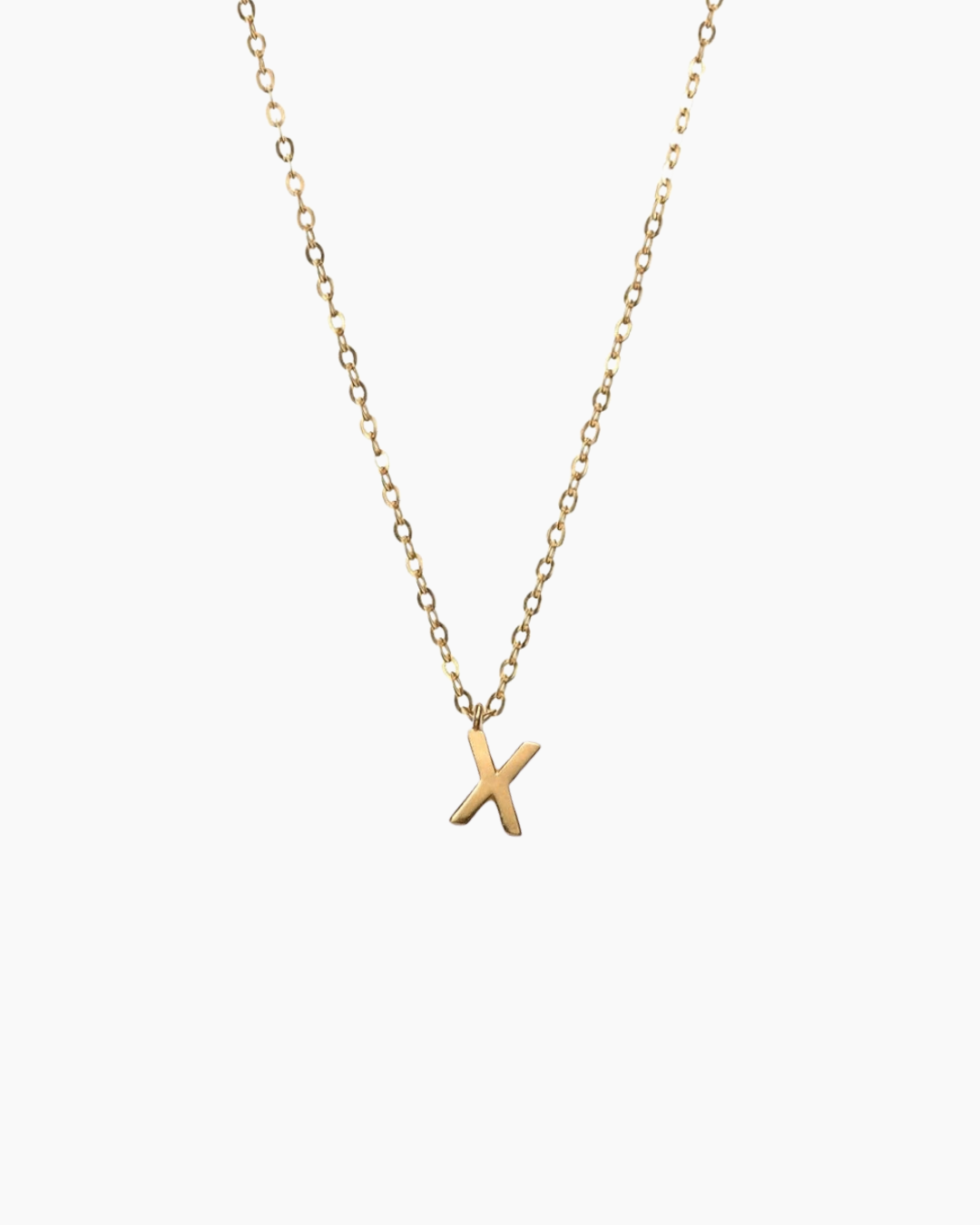 Plain Letter Necklace Gold