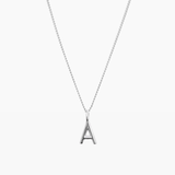 Letter Charm Necklace Silver