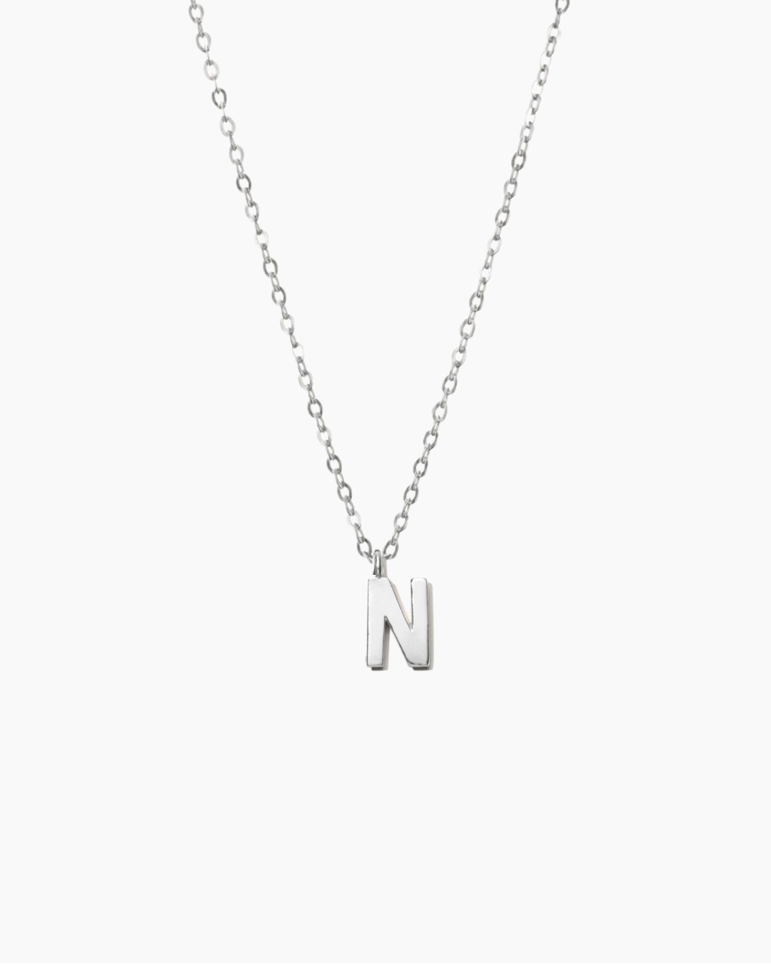 Plain Letter Necklace Silver