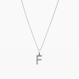 Letter Charm Necklace Silver