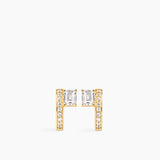 Sopra Pavé Emerald Huggies Gold